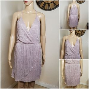 Express Pink Metallic Dress - Size Medium